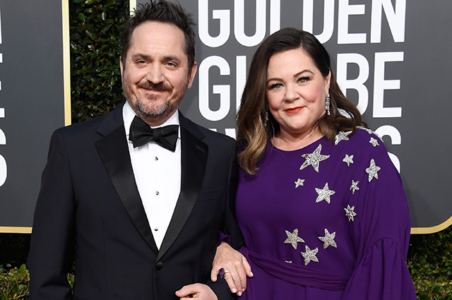 BEVERLY HILLS, CA - JANUARY 06:  Ben Falcone (L) and Melissa McCarthy attend the 76th Annual Golden Globe Awards at The Beverly Hilton Hotel on January 6, 2019 in Beverly Hills, California.  (Photo by Frazer Harrison/Getty Images)
