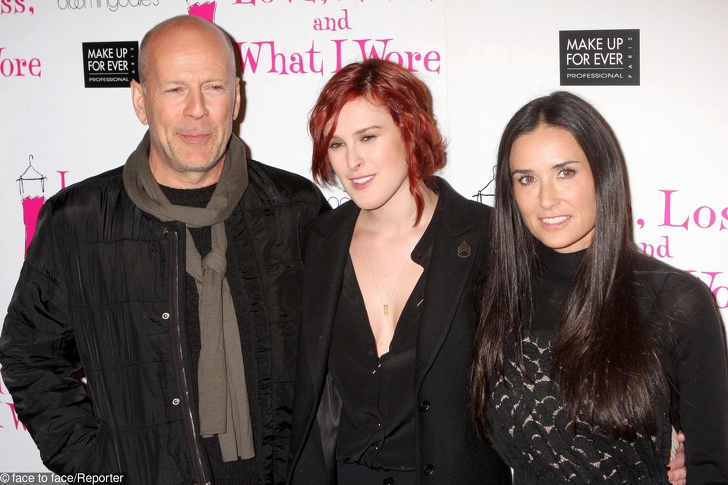 Bruce Willis, Rumer Willis and Demi Moore attending a party to celebrate the new cast of the Off Broadway play, "Love, Loss and What I Wore" at B Smith's Restaurant in New York, 24.03.2011.  Credit: Rolf Mueller/face to face/Reporter